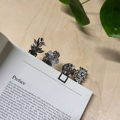 Bookmark set - Houseplant page marker metal, botanical gift