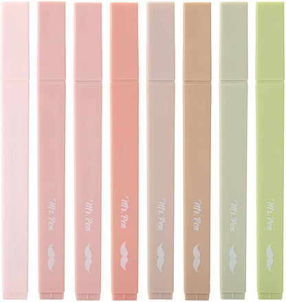 Mr. Pen- Aesthetic Highlighters, 8 pcs, Chisel Tip