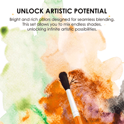 Watercolor Pocket Set Of 12 With Brush - Autumn Colors