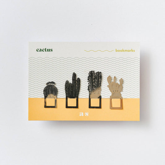 Cactus Bookmarks, metal page markers