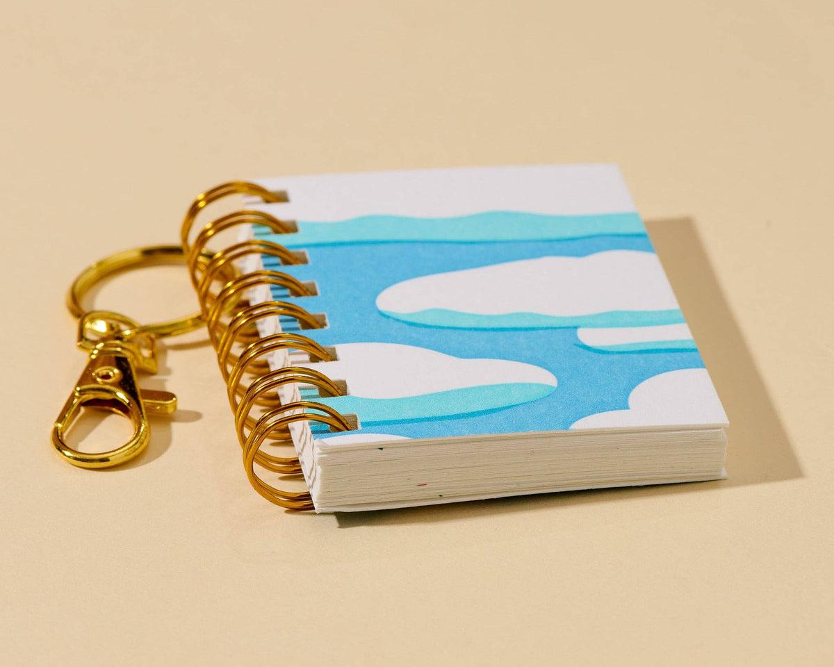 Letterpress Teenybook Mini Notebook Bag Charm—Clouds and Sky