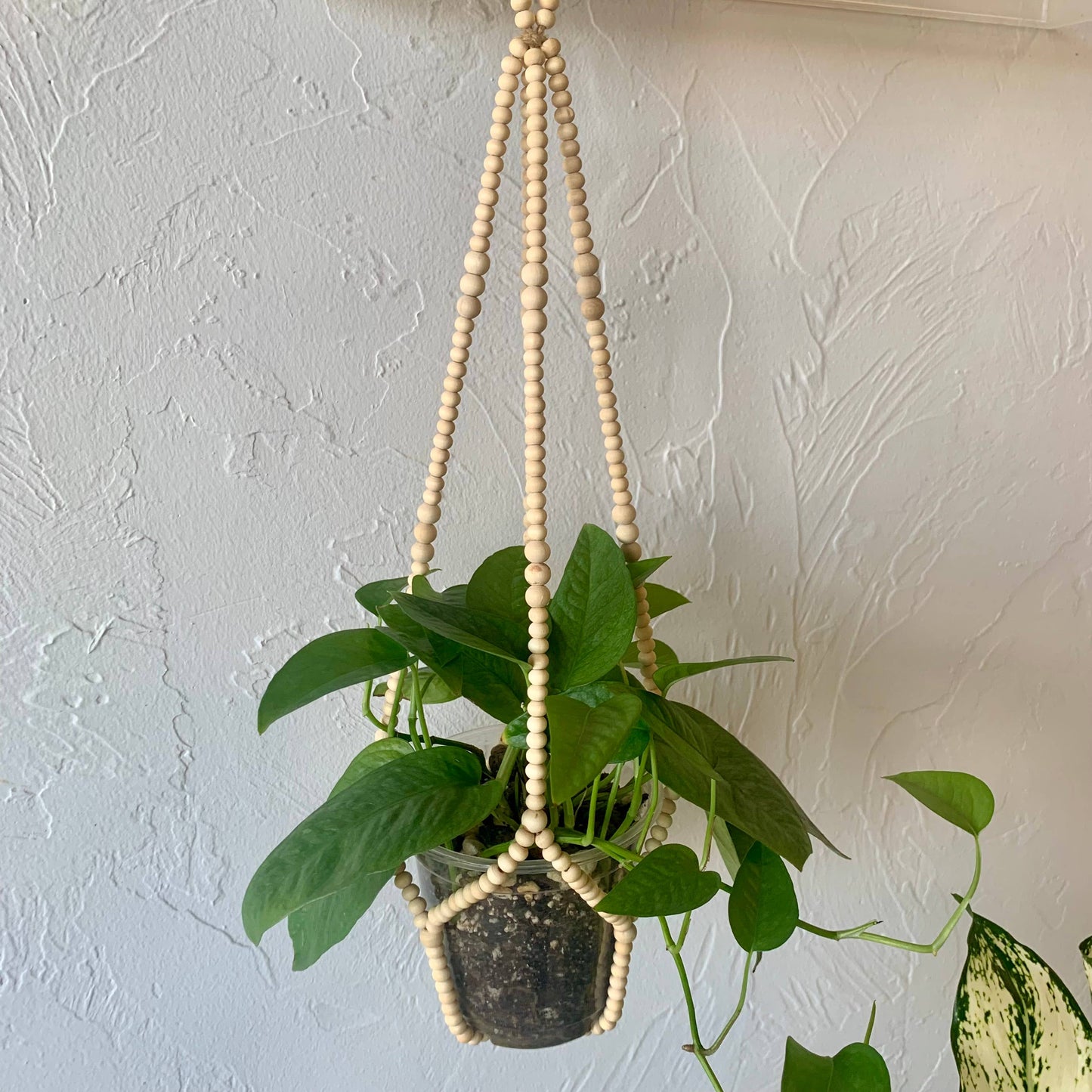 Wood Bead Plant Hanger