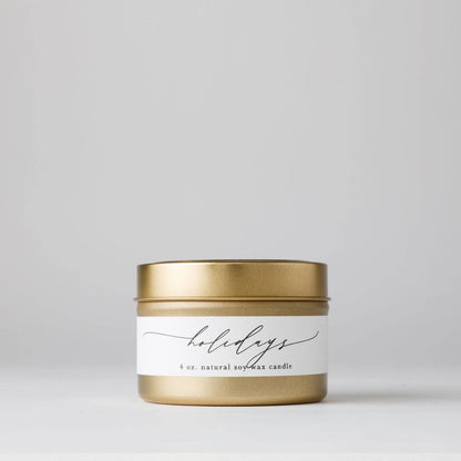 Holidays : Tin Soy Candle ( Christmas Winter Holiday )