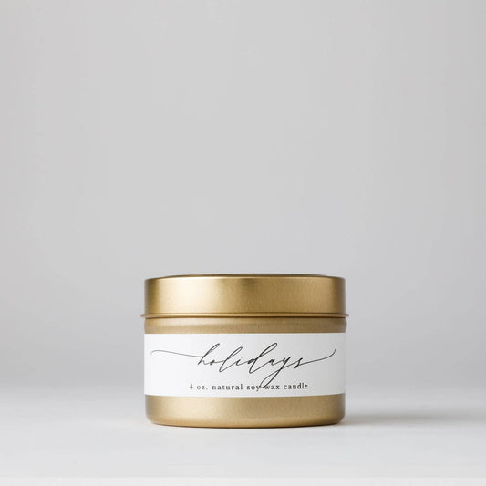 Holidays : Tin Soy Candle ( Christmas Winter Holiday )
