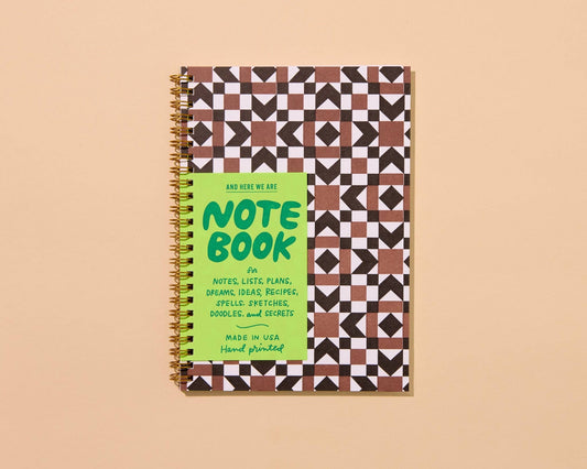 Modern Cozy Letterpress A5 Spiral Notebook — Autumn Quilt