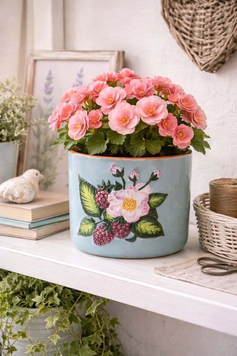 Floral & Berry Planter – Decorative  #34078