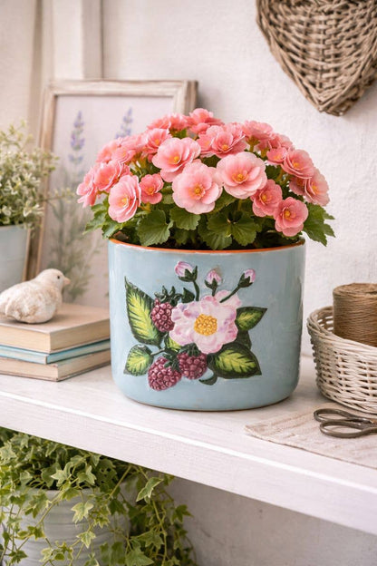 Floral & Berry Planter – Decorative  #34078
