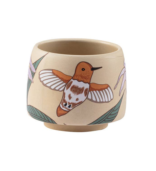 Brown/White Hummingbird Planter  #22741