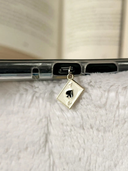 Playing Card Kindle Charm, USB-C Dust Plug