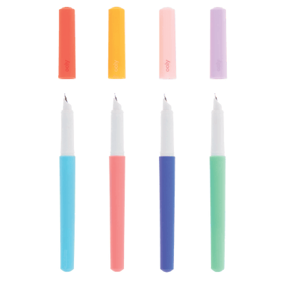Fab Fountain Pens - Black Ink - Set of 4