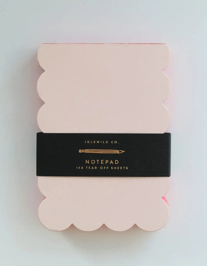 Scalloped Shaped Notepad | Peach + Persimmon Edge
