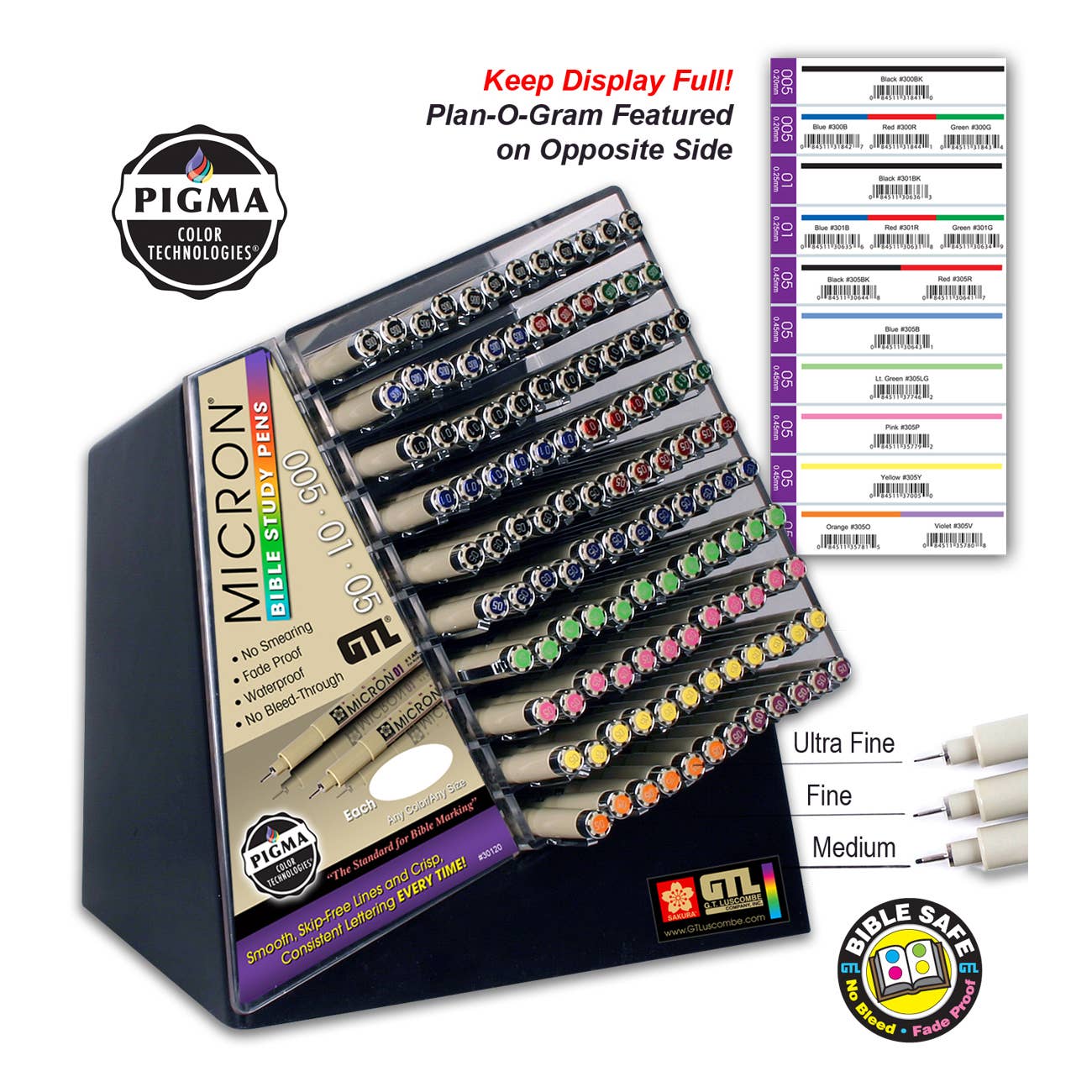 Sakura Pigma Micron Bible Underliner Display - 120 Pcs