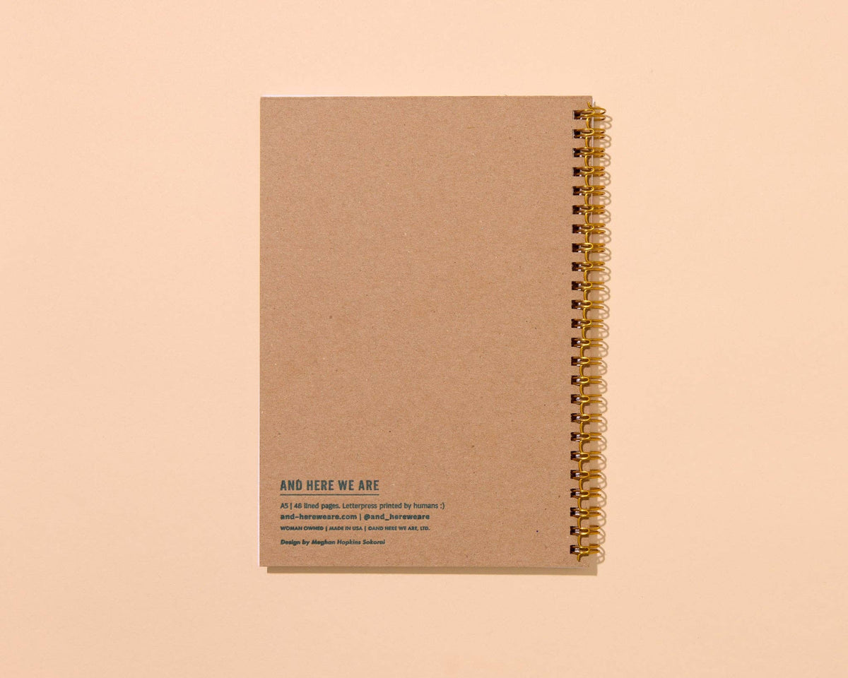 Letterpress A5 Spiral Notebook (Lined)—Cat Toile