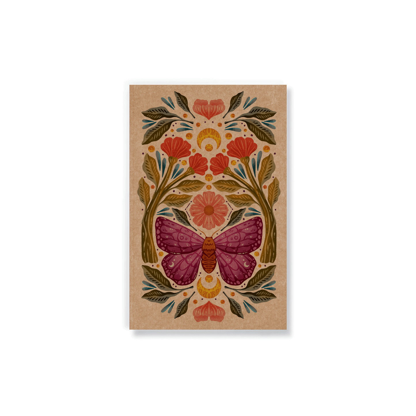 Purple Wings Kraft Layflat Notebook