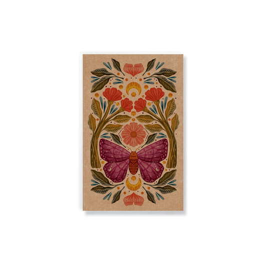 Purple Wings Kraft Layflat Notebook