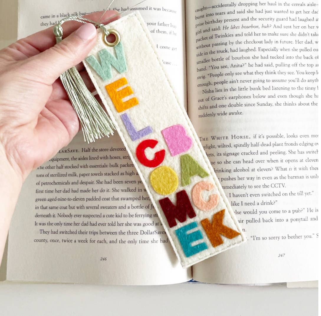 Welcome Back Felt Bookmark
