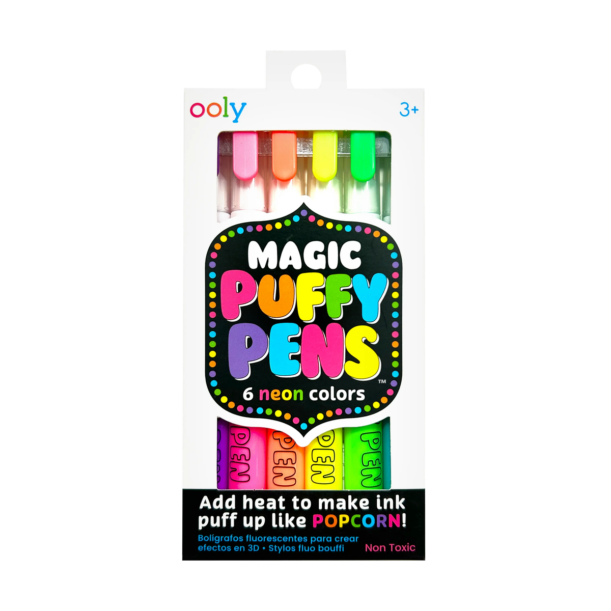 Magic Puffy Neon Pens - Set of 6