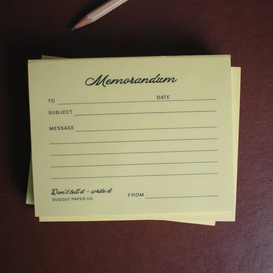 Memorandum Notepad — Yellow