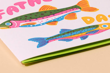 Cute Letterpress Father's Day Greeting Card — Rainbow Trout