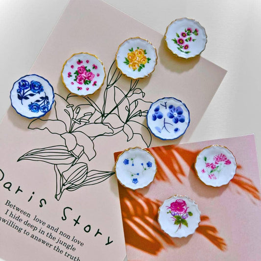 Vintage Mini Ceramic Plate Fridge Magnets for Gifts & Decor