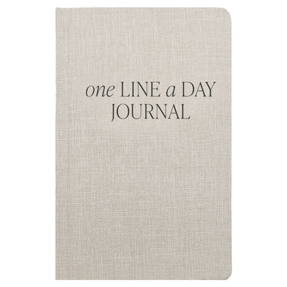 Tan One Line A Day Fabric Journal - Stationery Gifts