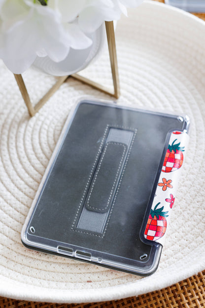Retro Cherries Clear Back and Handstrap Kindle Case