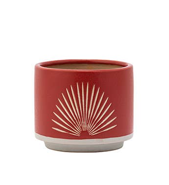 Orange Palm Leaf Planter Item #22482