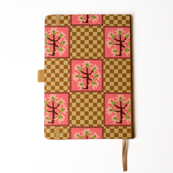 Checker Orchid Soft Touch Hardbound Layflat Notebook Journal