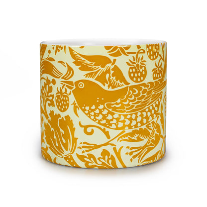 Ceramic Plant Pot William Morris Strawberry Thief Yellow