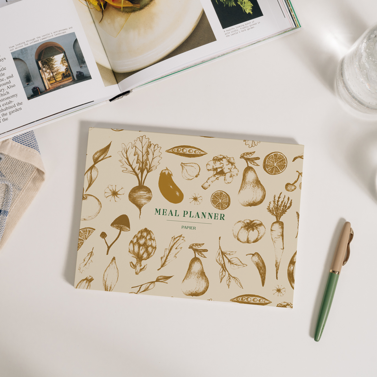 Weekly Meal Planner & Grocery List, Undated - Harvest