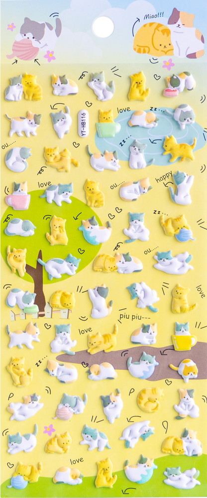 11057 Cat 2 Tiny Puffy Stickers-10