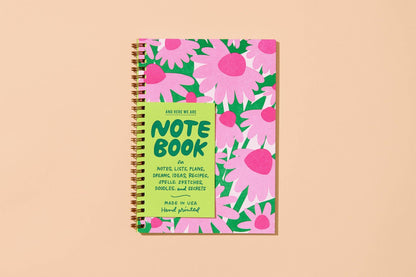 Summer Floral Letterpress Spiral Notebook — Wild Coneflower