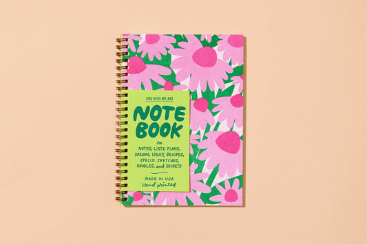 Summer Floral Letterpress Spiral Notebook — Wild Coneflower