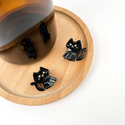 Mini Black Cat Claw Clip, Acetate Hair Clip