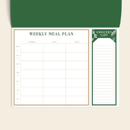 Weekly Meal Planner & Grocery List, Undated - Harvest
