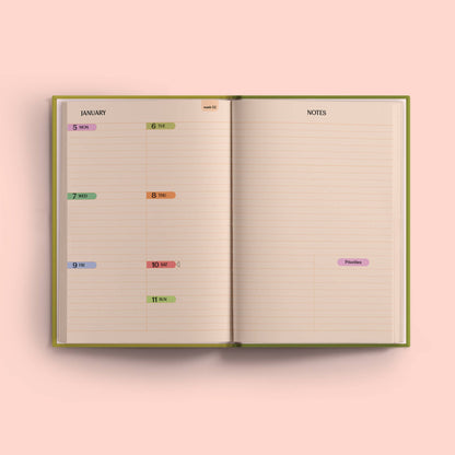 2026 Weekly Planner | Diary Agenda A5 | Matcha