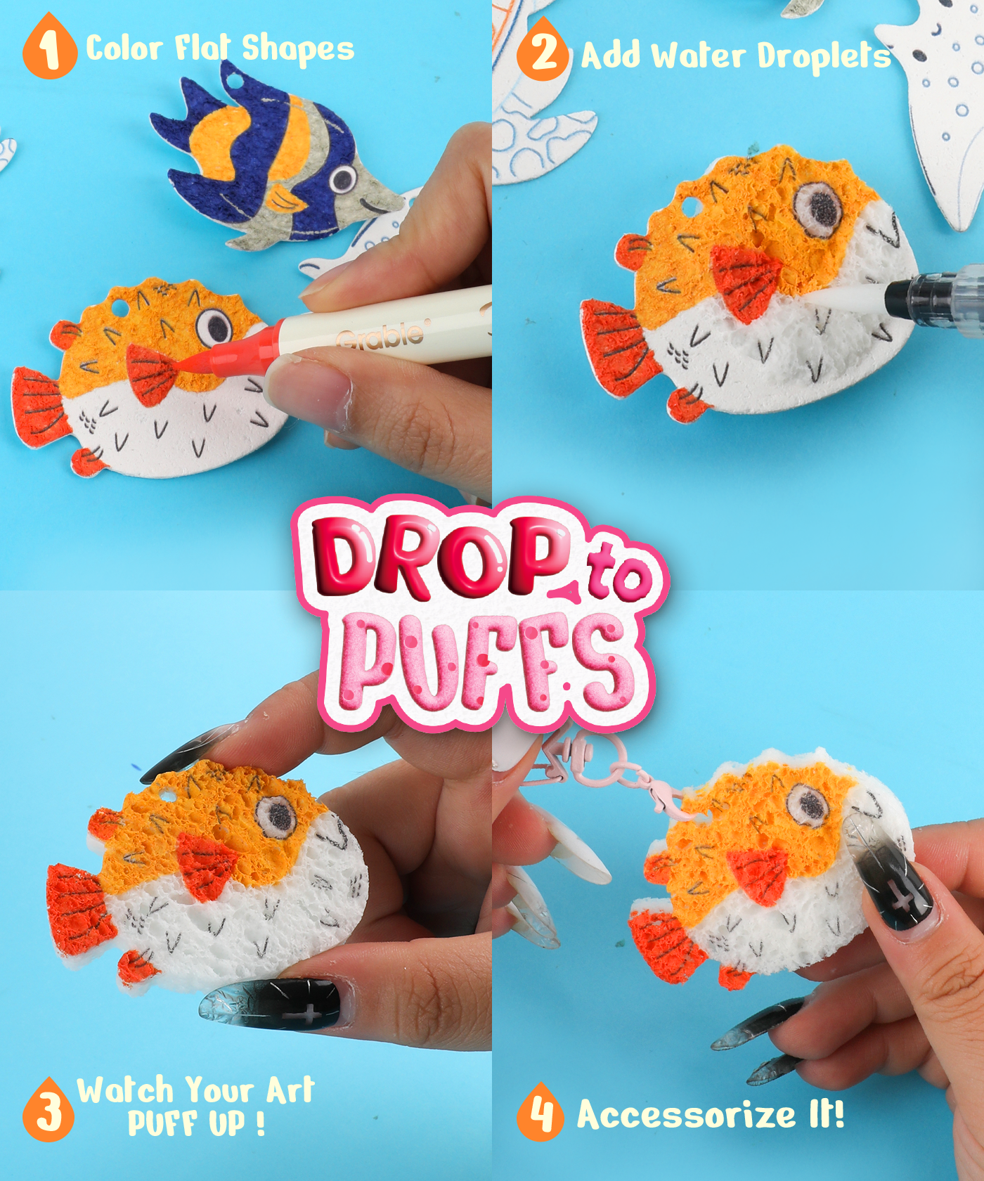 “Drop to Puff” 3D Sponge Art Kit