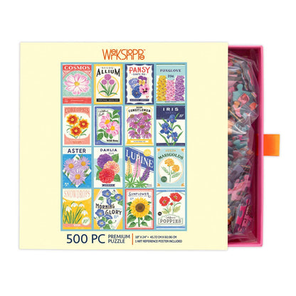 Seed Packets 500 Piece Puzzle, Spring Flower Garden Gift