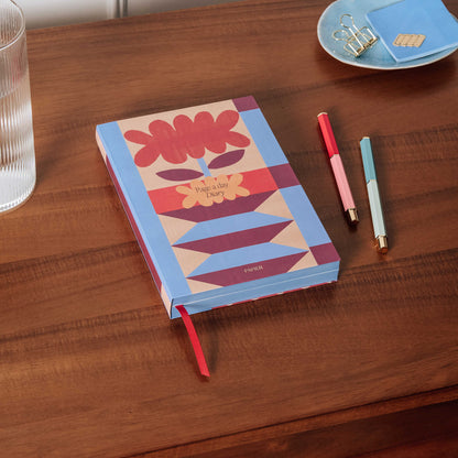 Page a Day Planner, Undated, A5 Hardcover - Floral