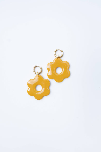 Bold Mustard Flower Earrings
