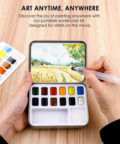 Watercolor Pocket Set Of 12 With Brush