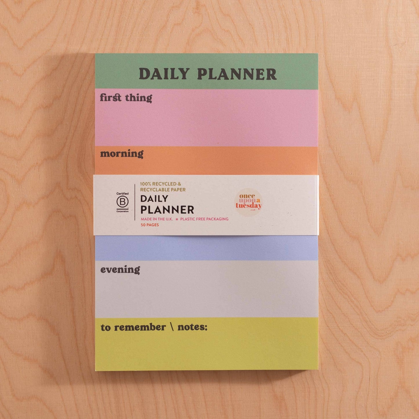 Daily Planner Pad  | Rainbow Colour Block Notepad