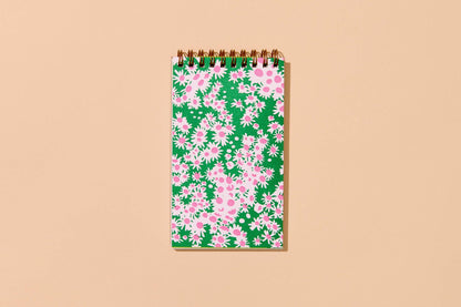 Modern Floral Letterpress Small Spiral Notebook — Aster