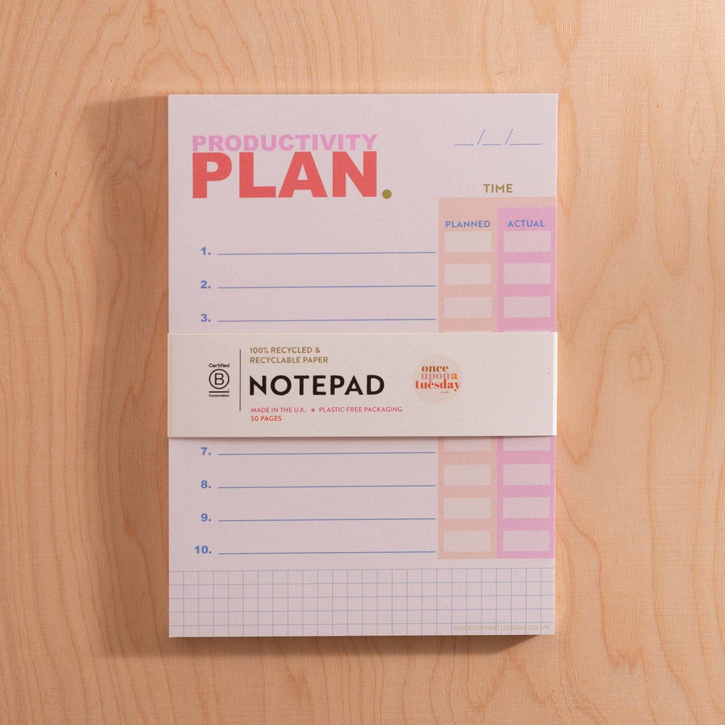 A5 Daily Planner Pad | Time Clarity & Productivity Planner
