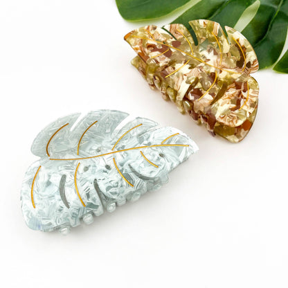 Tropical Monstera Leaf Hair Claw Clip