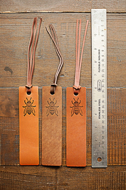 Leather Bookmark - Honey Bee