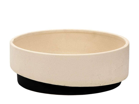 Matte Ceramic Low 2-Tone Planter9.75"D x 3.4"H