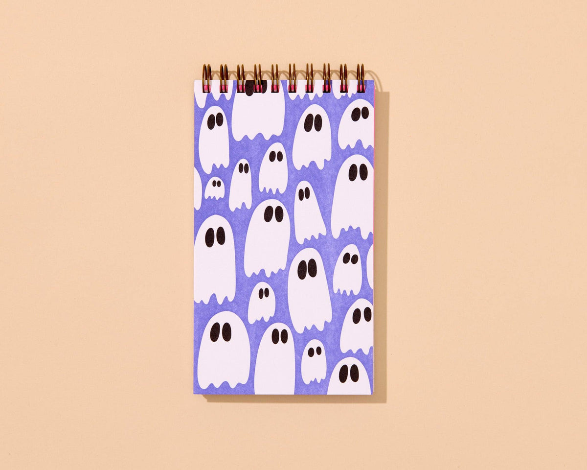 Letterpress Small Spiral Notebook (Lined)—Ghosts and Ghouls