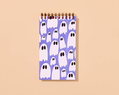 Letterpress Small Spiral Notebook (Lined)—Ghosts and Ghouls