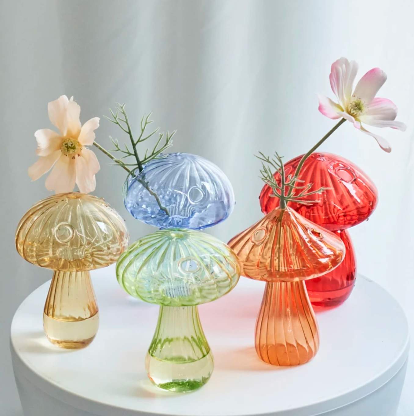 Glass Mushroom Bud Vase
